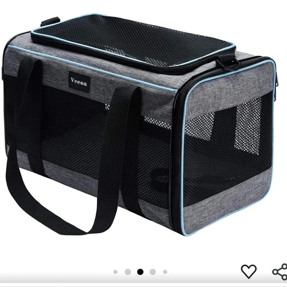 Gray Portable Pet Carrier Bag for Dogs & Cats